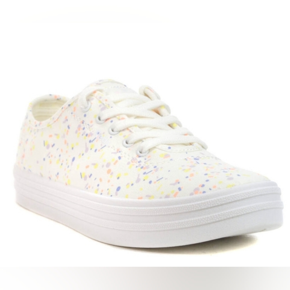 NEW Keds Breezie Confetti Canvas Sneaker Womens White Multi Sz 10m